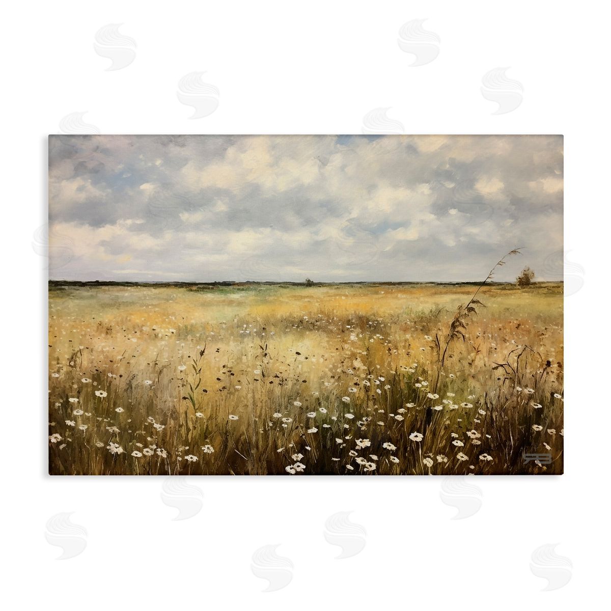 Traditional County Field Canvas Wall Art, Home Decor by Roozbeh Bahramali