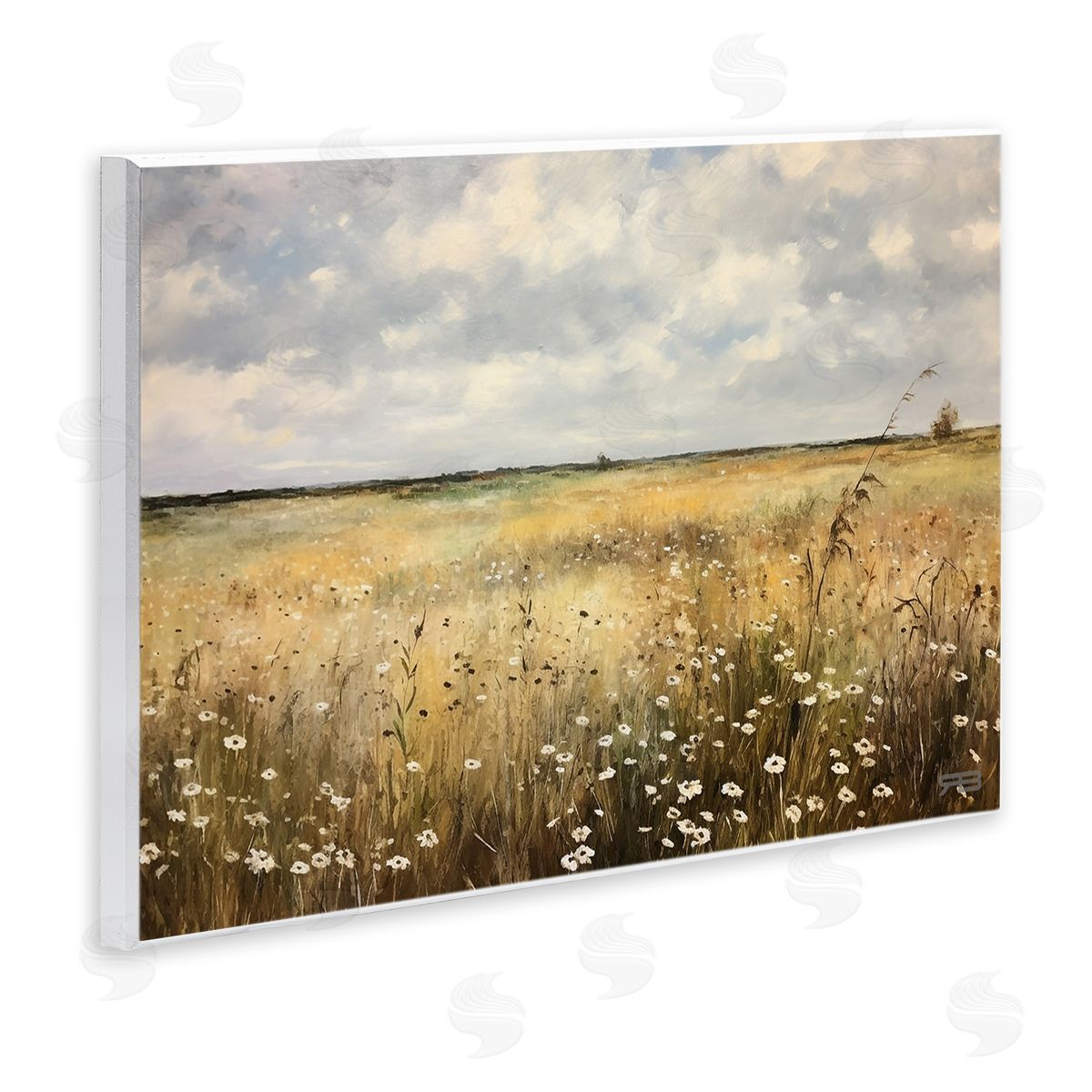 Traditional County Field Wood Plaque Wall Art, Home Decor by Roozbeh Bahramali