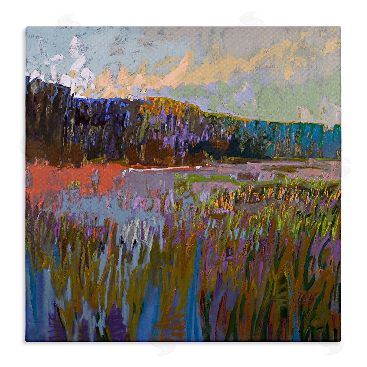 Jane Schmidt Streaked Abstract Landscape Canvas Wall Art Print