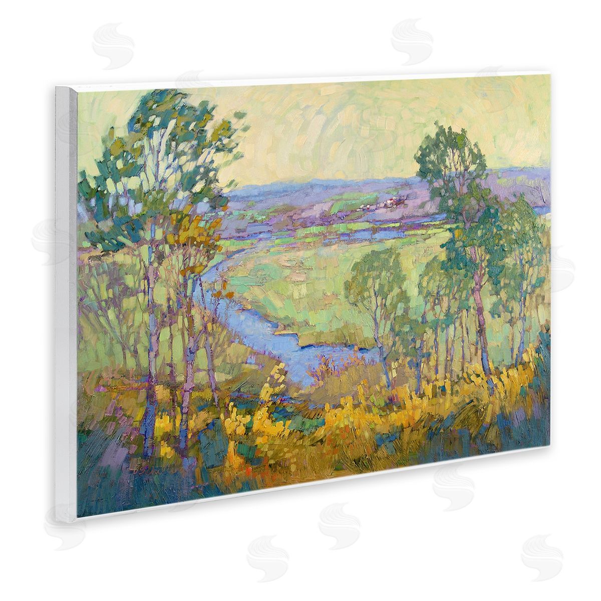 Barbara Schilling Abstract Winding Stream Wooden Wall Plaque Art Print