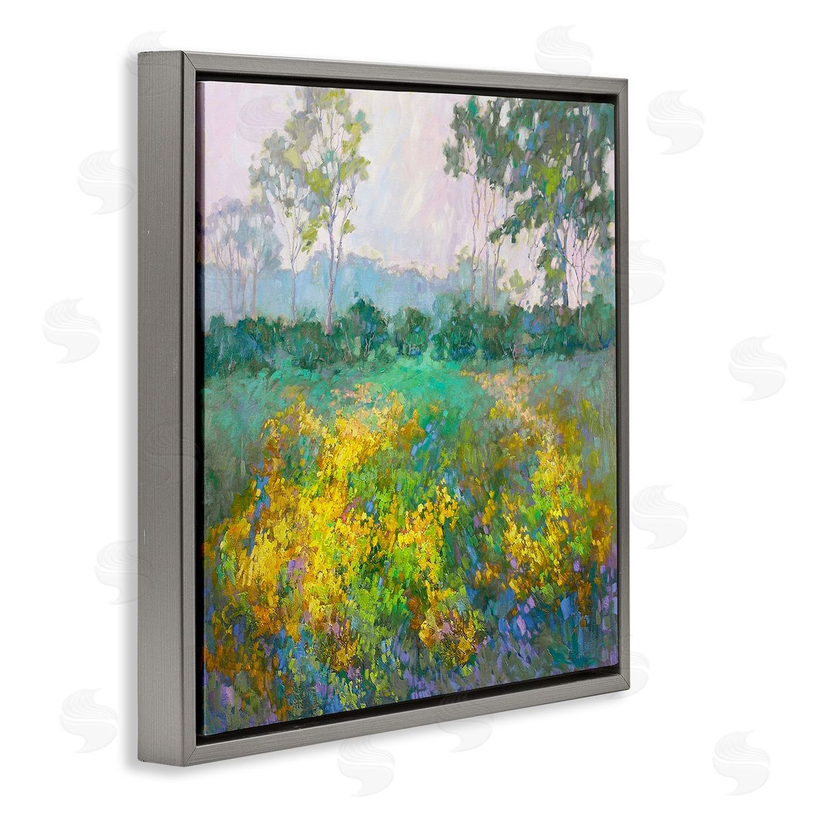 Barbara Schilling Complex Meadow Terrain Gray Floating Frame Canvas Wall Art Print