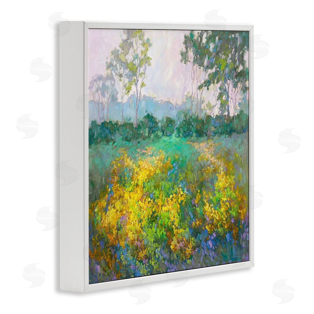 Barbara Schilling Complex Meadow Terrain White Framed Giclee Wall Art Print