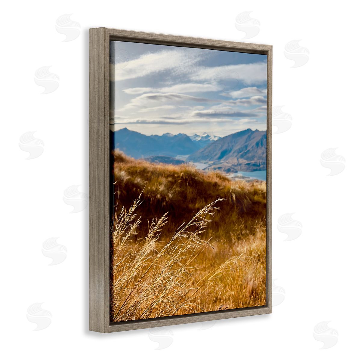 Windblown Mountain Region Brown Floating Frame Canvas Wall Art, Home Decor by Kali Wilson