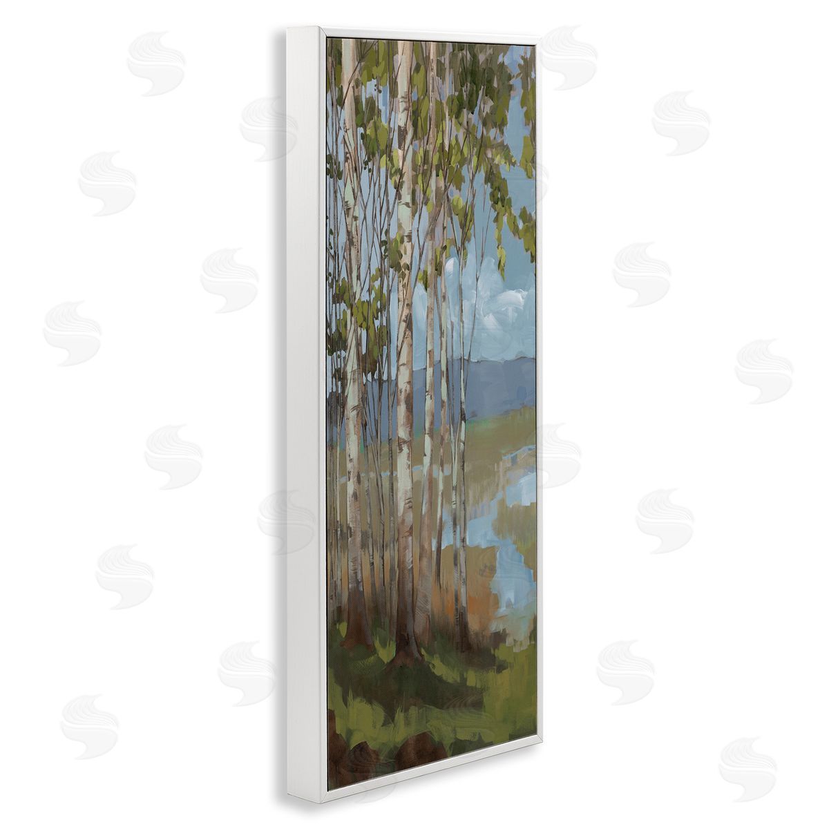 Rustic Birch Grove White Frame Print Wall Art, Home Decor by Trevor Copenhaver