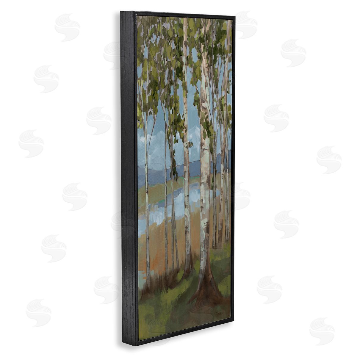 Rustic Birch Copse Black Frame Print Wall Art, Home Decor by Trevor Copenhaver