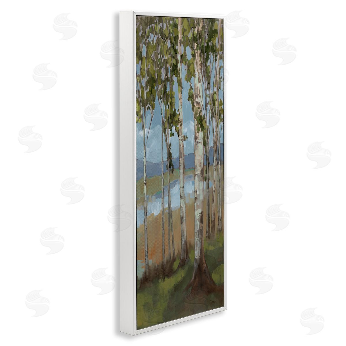 Rustic Birch Copse White Frame Print Wall Art, Home Decor by Trevor Copenhaver