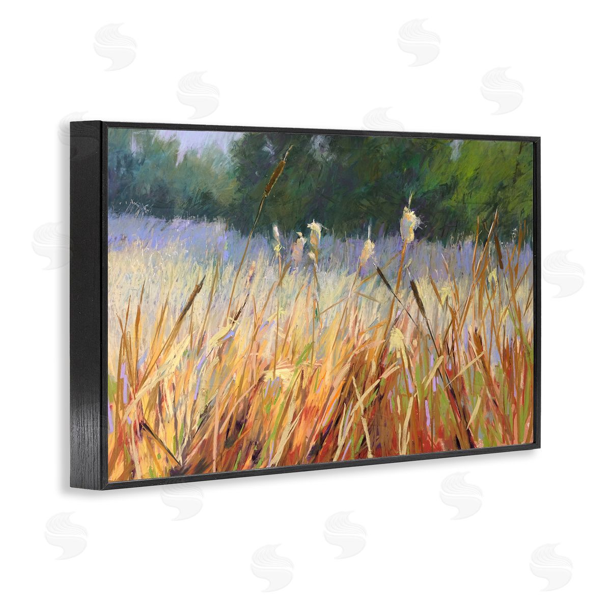 Carol Strock Wasson Country Summer Reeds Black Framed Giclee Wall Art Print