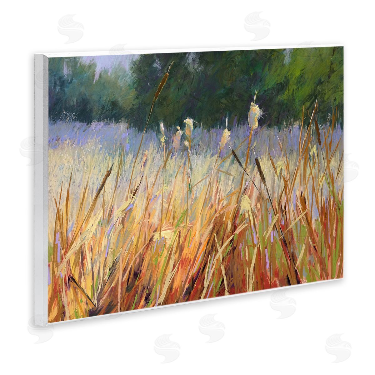Carol Strock Wasson Country Summer Reeds Wooden Wall Plaque Art Print