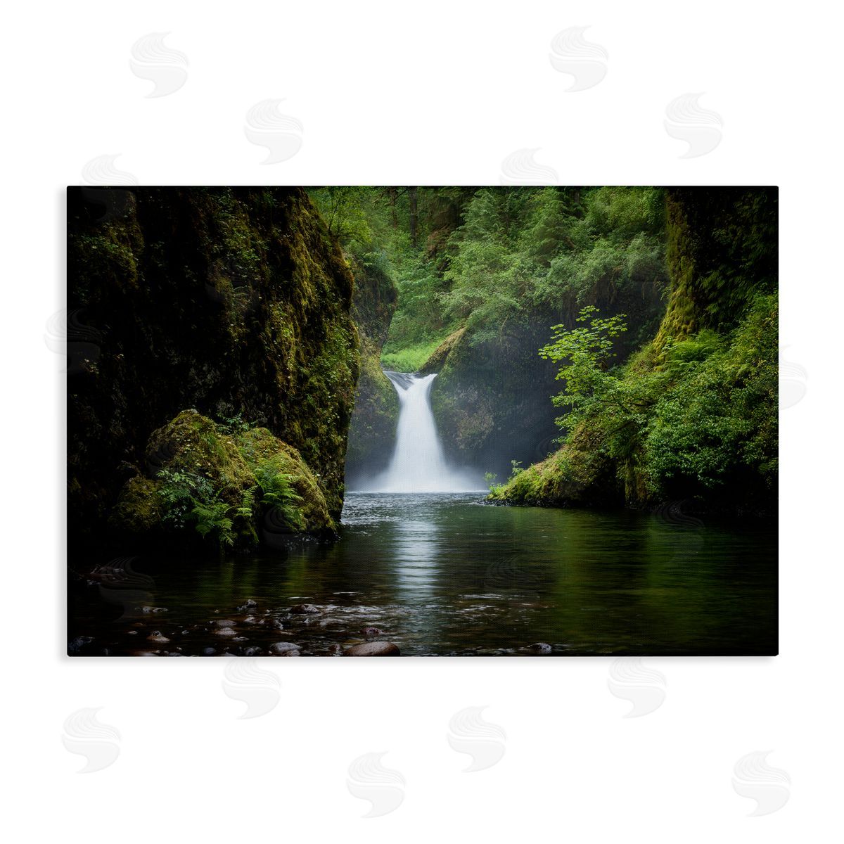 Richard Wong Peaceful Waterfall Creek Canvas Wall Art Print