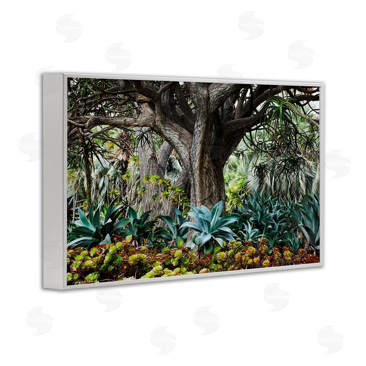 Richard Wong Lush Tropical Vegetation White Framed Giclee Wall Art Print