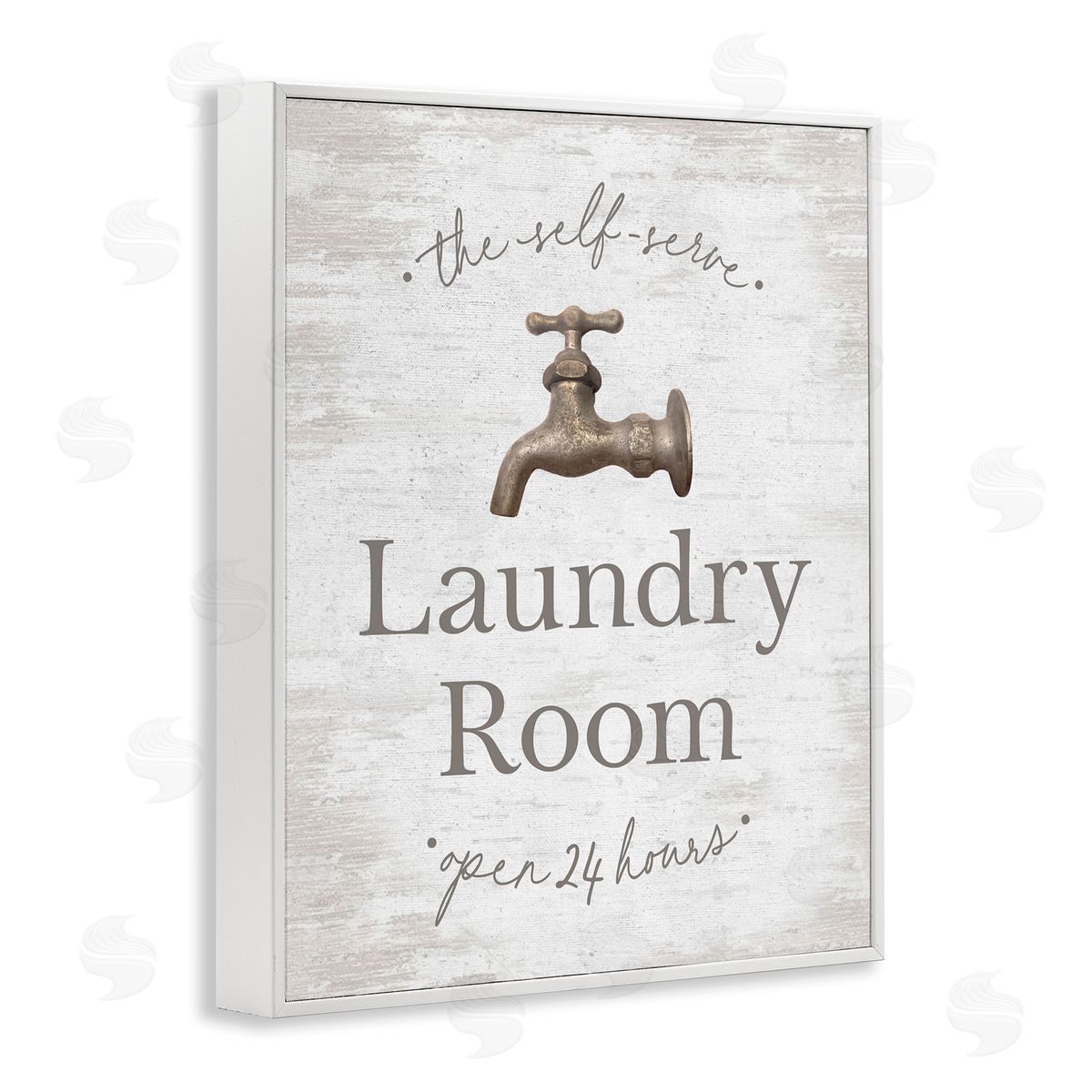 Distressed Laundry Room White Frame Print Wall Art, Home Decor by Lettered and Lined
