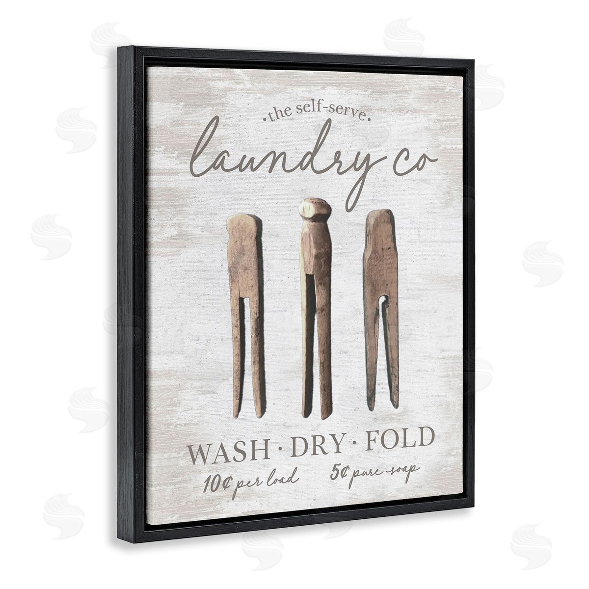 Distressed Laundry Co Black Floating Frame Canvas Wall Art, Home Decor by Lettered and Lined