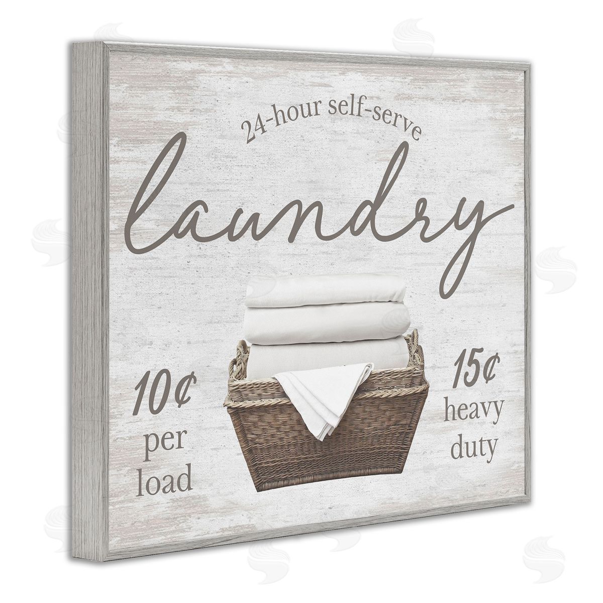 Vintage Laundry Ad Grey Frame Print Wall Art, Home Decor by Lettered and Lined