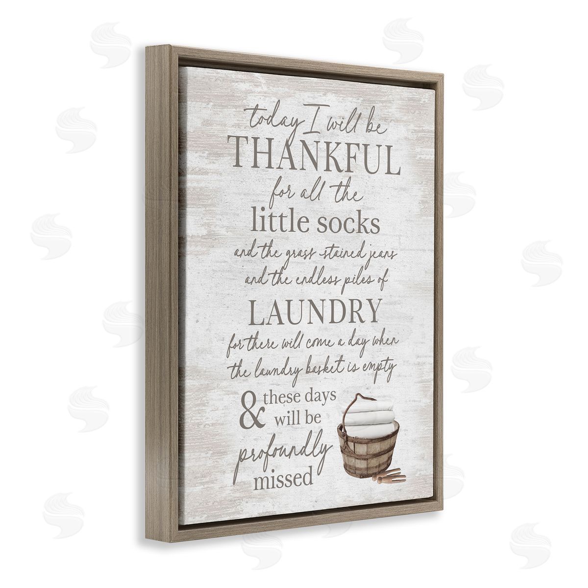 Heartfelt Laundry Phrase Brown Floating Frame Canvas Wall Art, Home Decor by Lettered and Lined