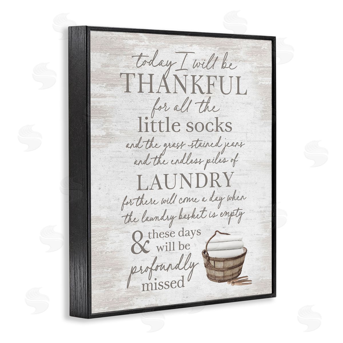 Heartfelt Laundry Phrase Black Frame Print Wall Art, Home Decor by Lettered and Lined