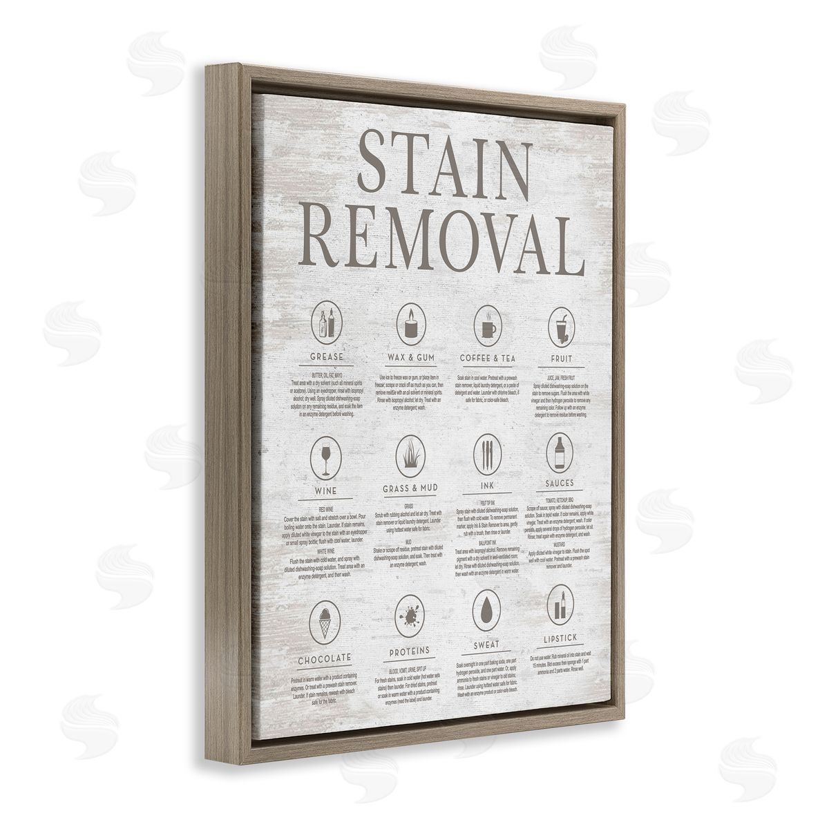 Rustic Stain Removal Brown Floating Frame Canvas Wall Art, Home Decor by Lettered and Lined