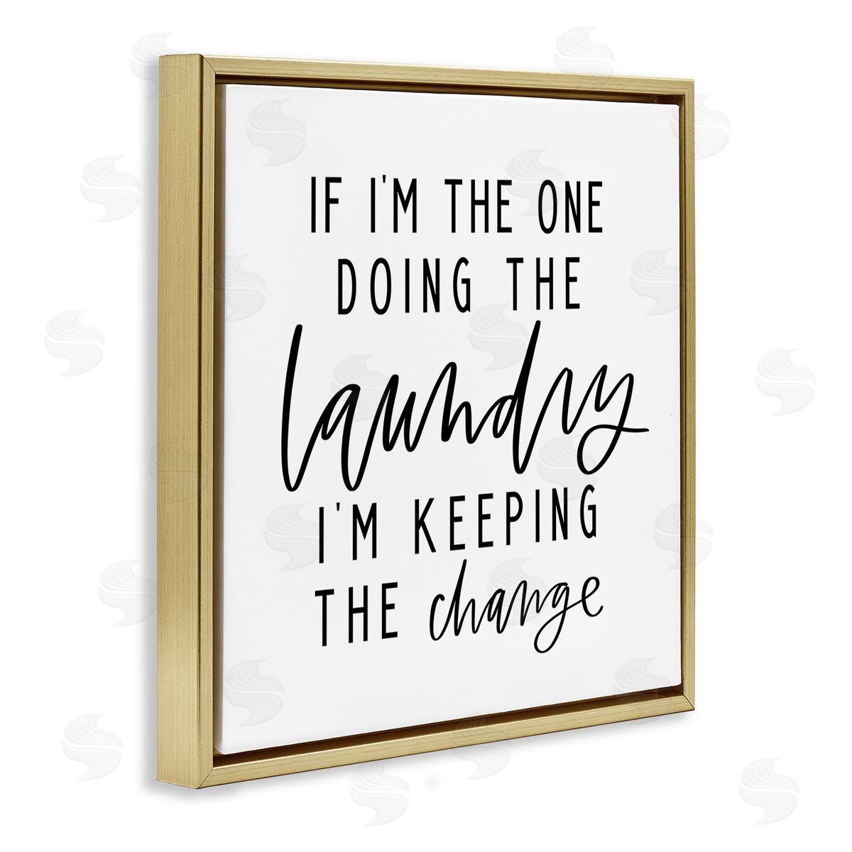 Valerie Wieners Keeping The Change Laundry Gold Floating Frame Canvas Wall Art Print