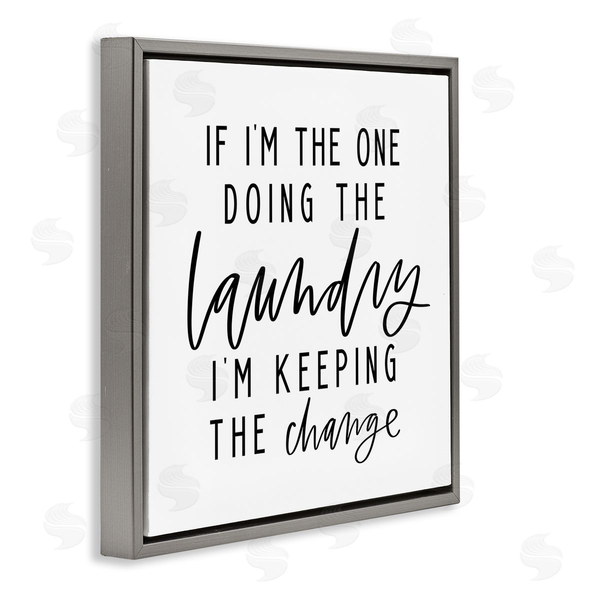 Valerie Wieners Keeping The Change Laundry Gray Floating Frame Canvas Wall Art Print