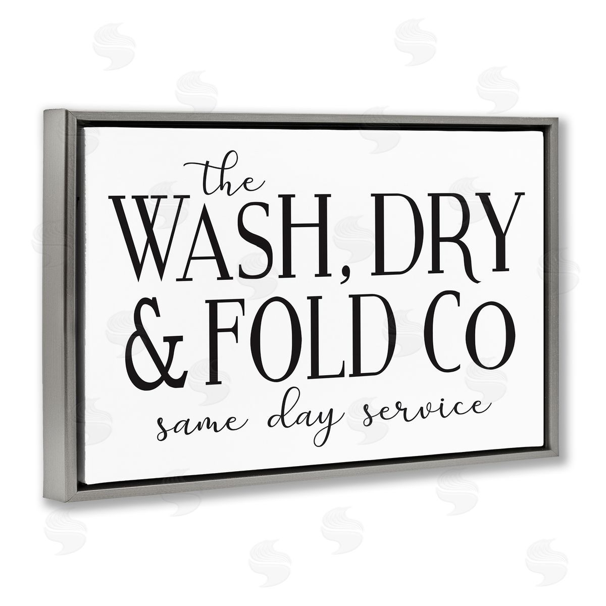 Same Day Service Laundry Grey Floating Frame Canvas Wall Art, Home Decor by Lettered and Lined