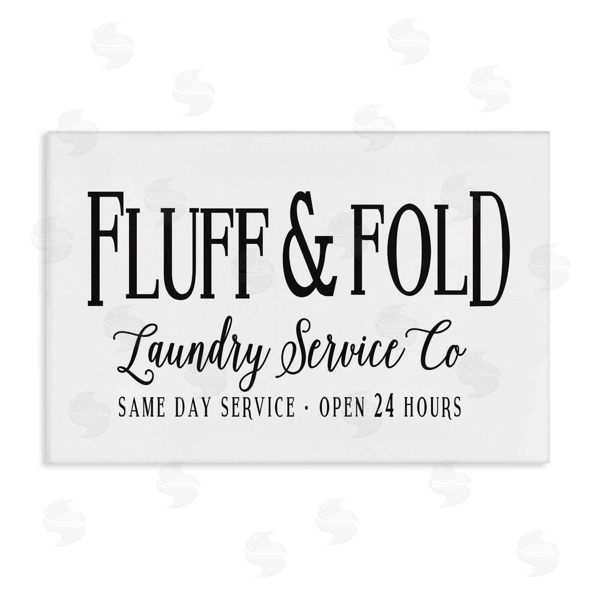 Lettered and Lined Fluff & Fold Laundry Canvas Wall Art Print