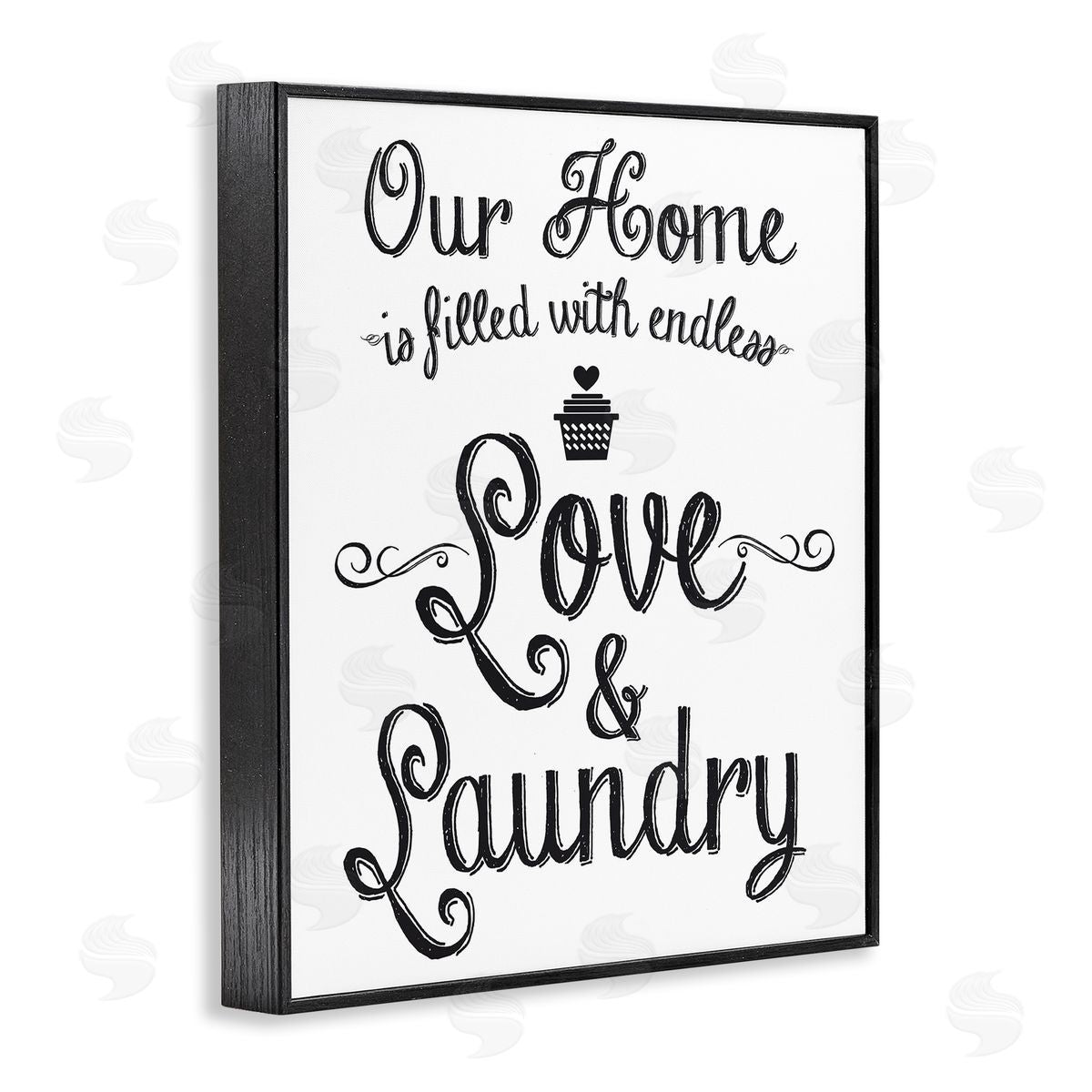 Endless Love and Laundry Black Frame Print Wall Art, Home Decor by Lettered and Lined