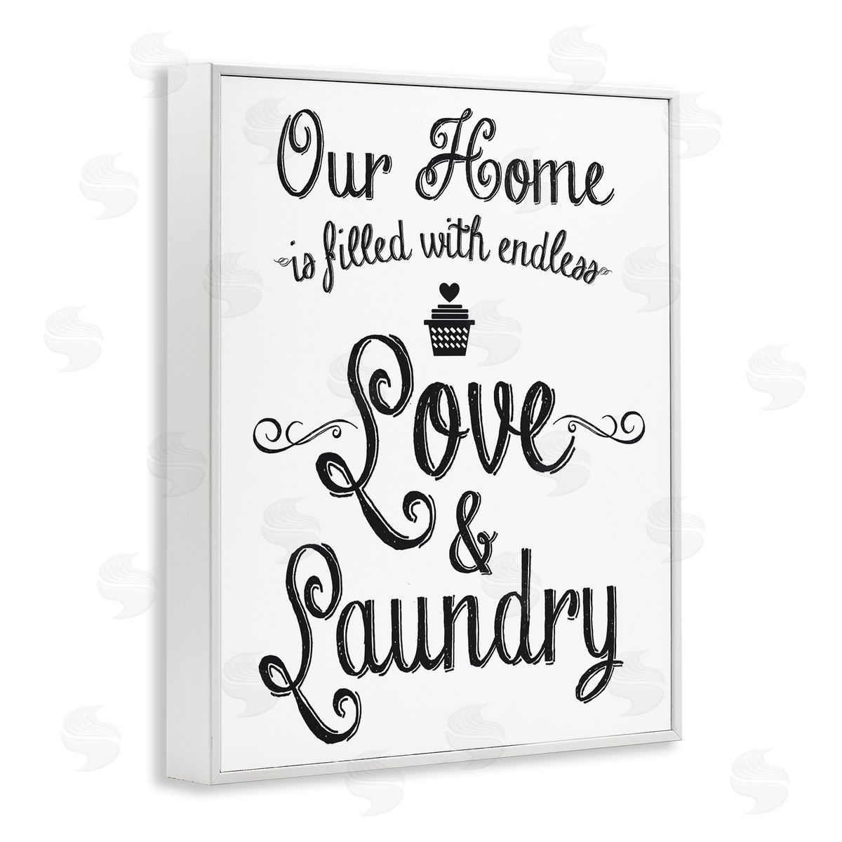 Endless Love and Laundry White Frame Print Wall Art, Home Decor by Lettered and Lined