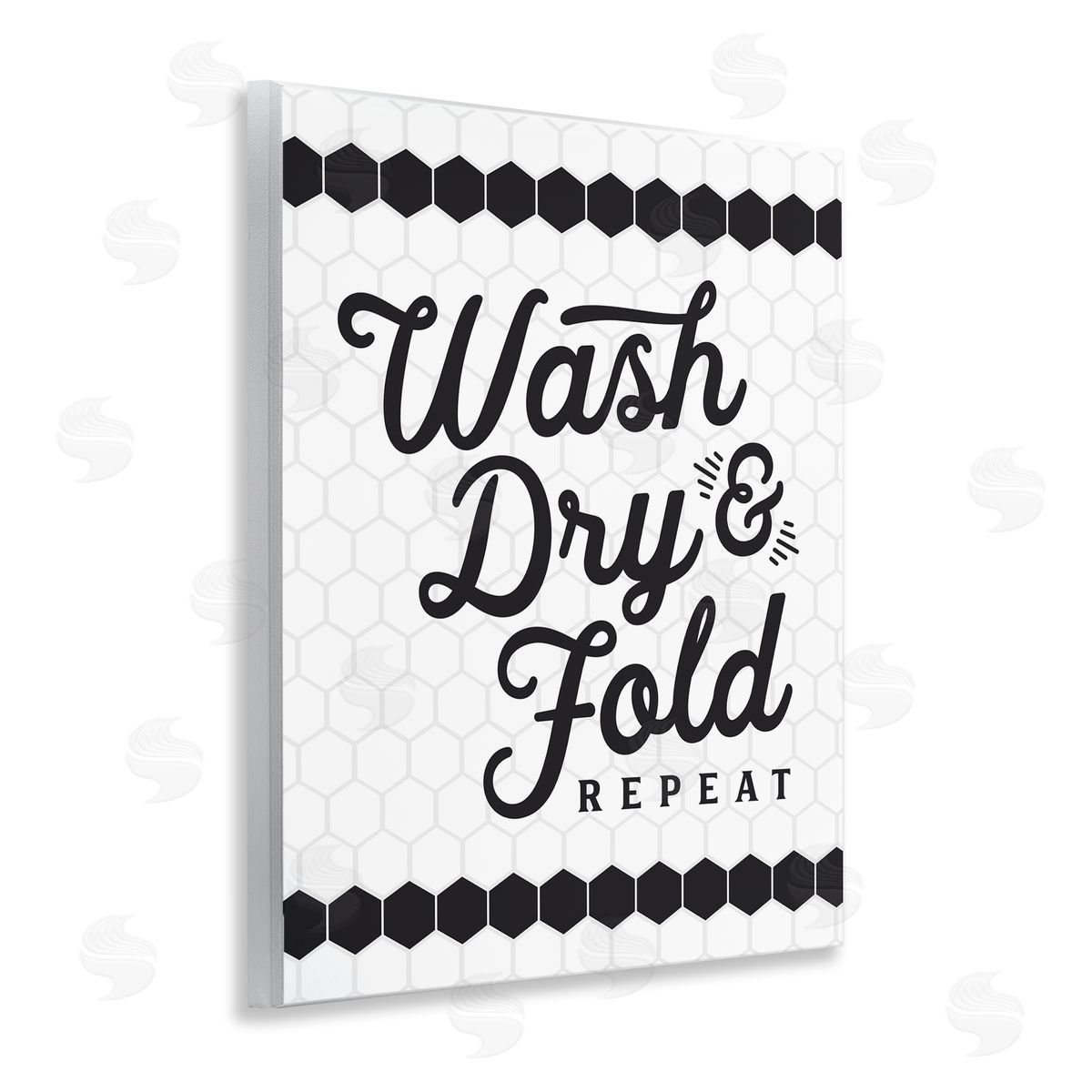 Geometric Laundry Phrase Wood Plaque Wall Art, Home Decor by Lettered and Lined