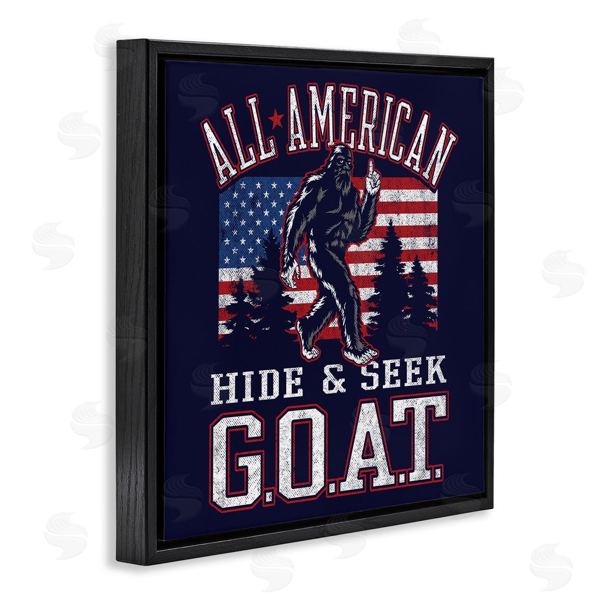 Hide and Seek Monster Black Floating Frame Canvas Wall Art, Home Decor by Jedco Brands, Inc.