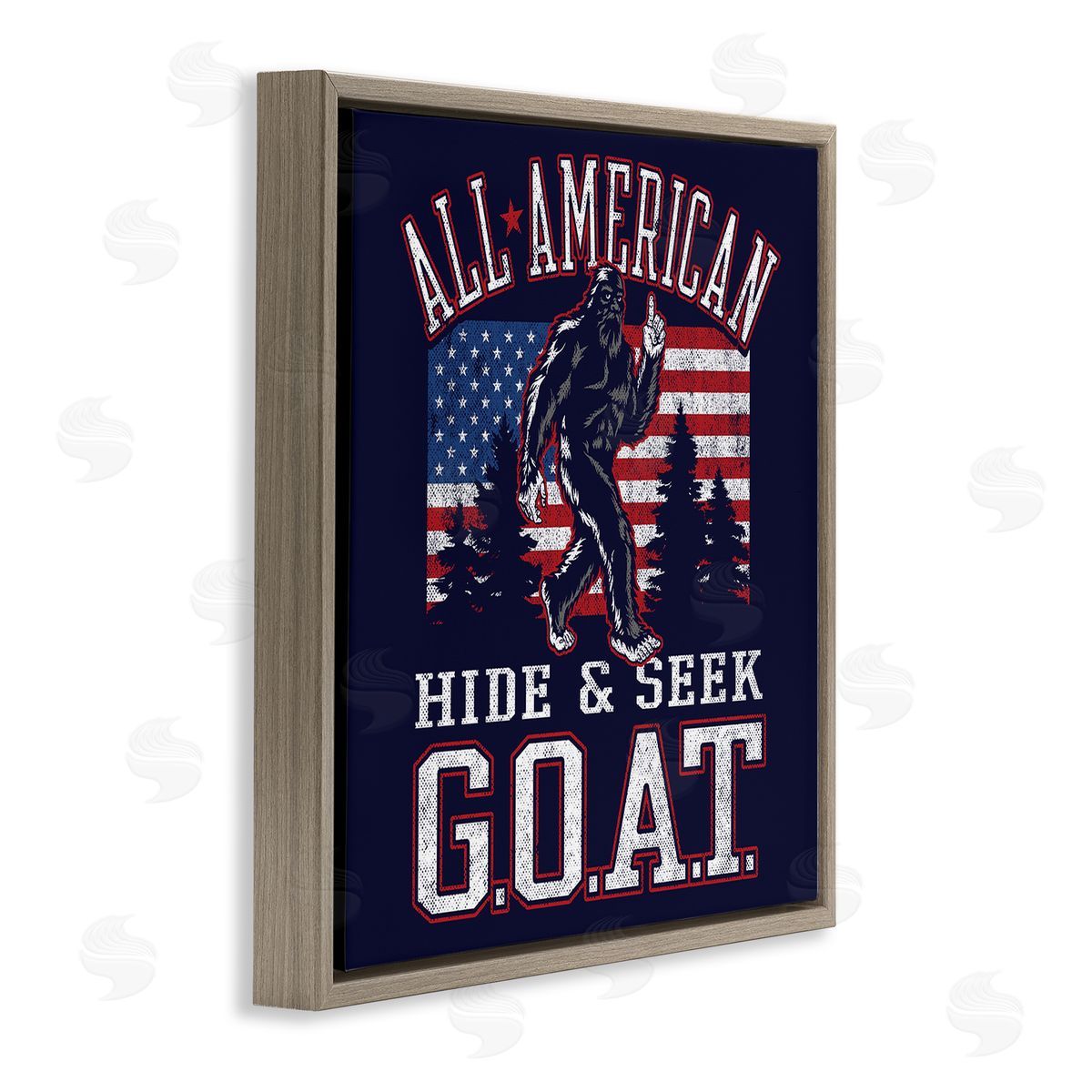 Hide and Seek Monster Brown Floating Frame Canvas Wall Art, Home Decor by Jedco Brands, Inc.