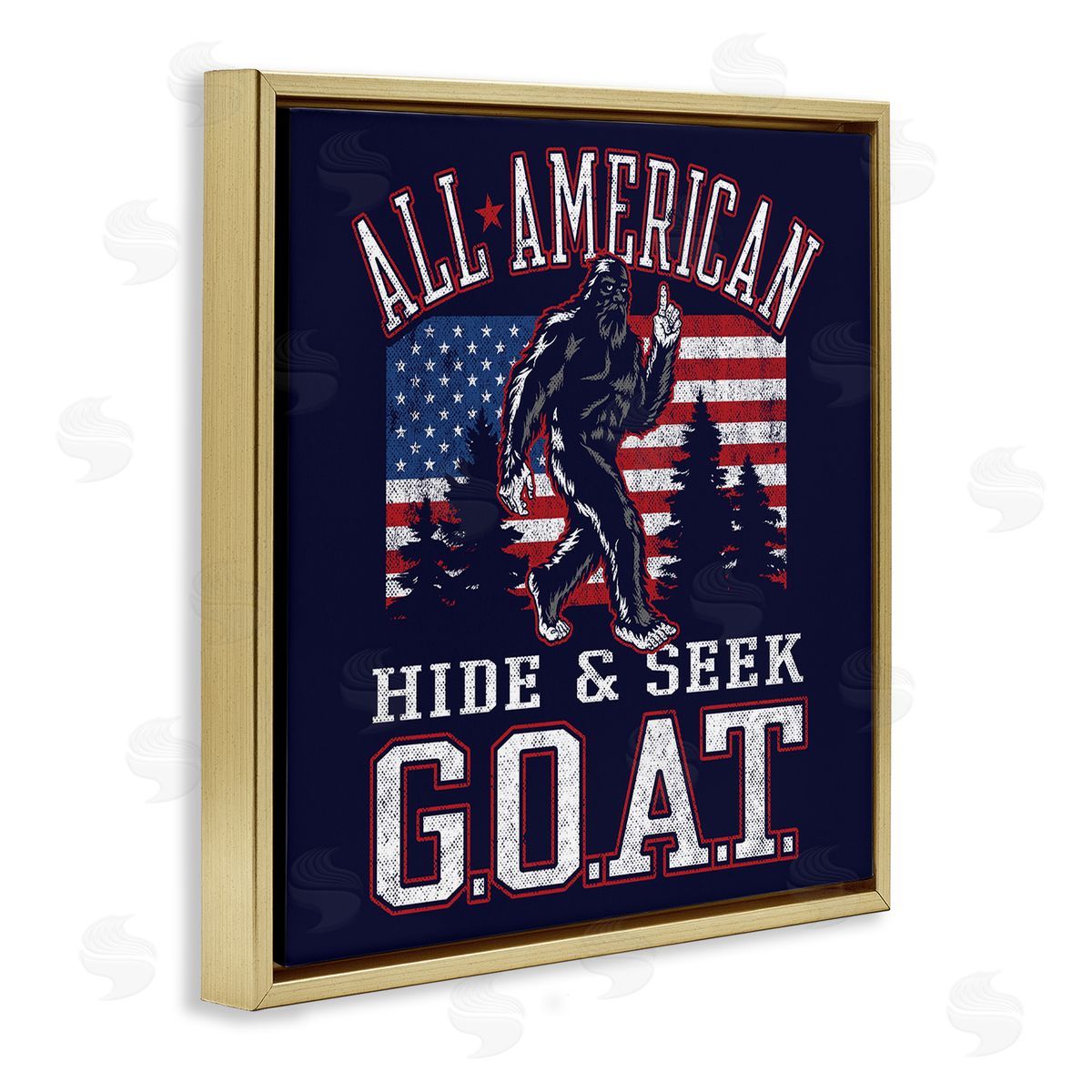 Hide and Seek Monster Gold Floating Frame Canvas Wall Art, Home Decor by Jedco Brands, Inc.