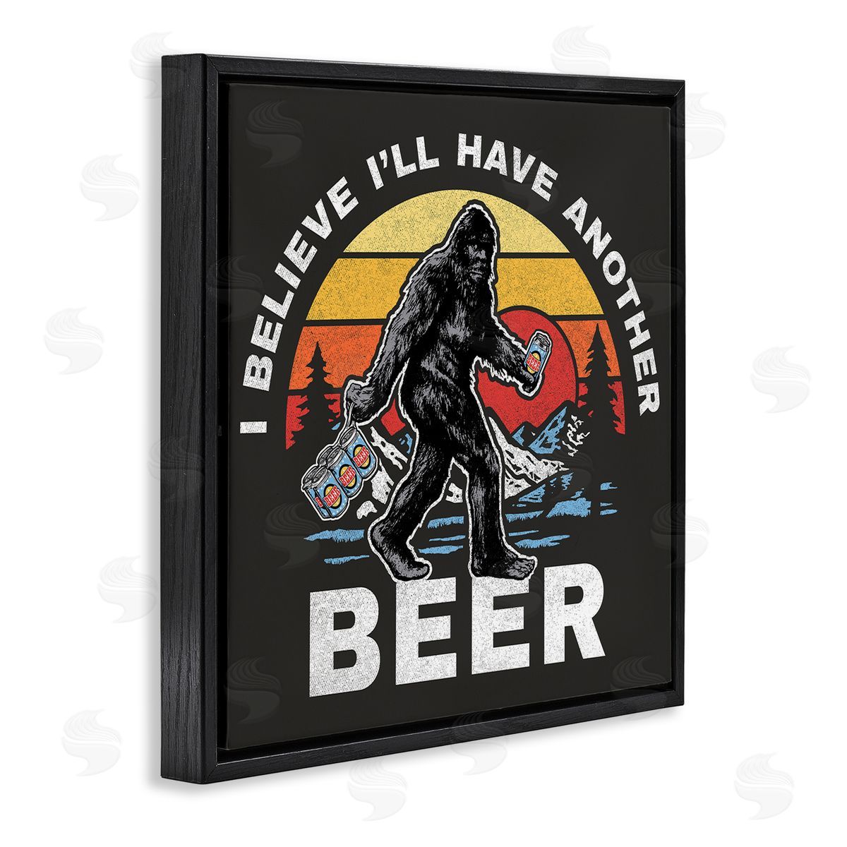 Another Beer Monster Black Floating Frame Canvas Wall Art, Home Decor by Jedco Brands, Inc.