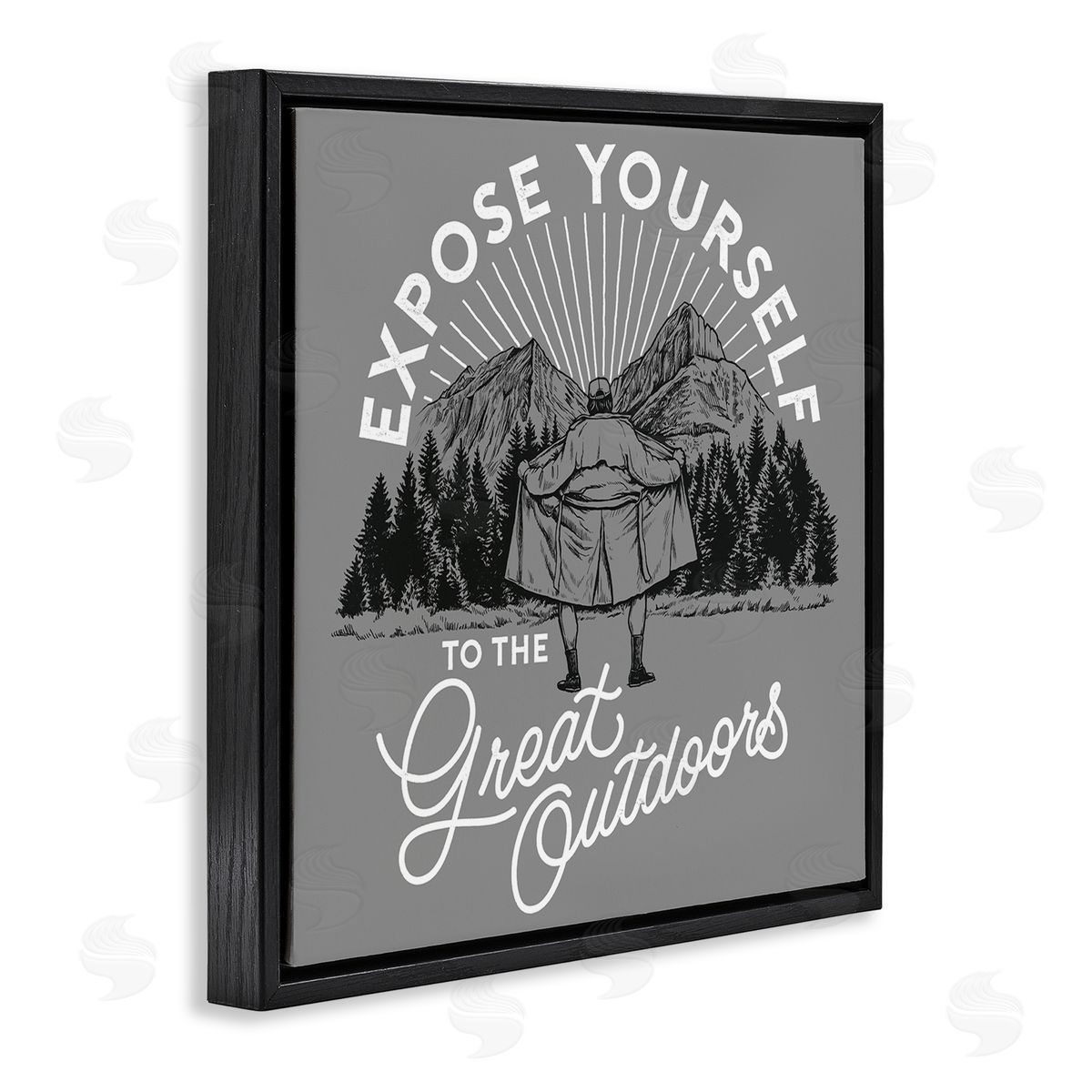 Expose Yourself Funny Black Floating Frame Canvas Wall Art, Home Decor by Jedco Brands, Inc.