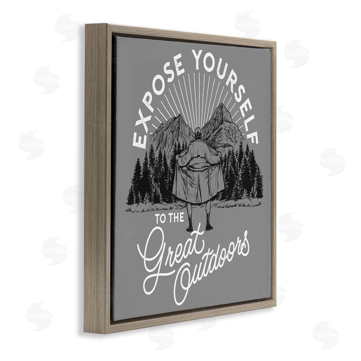 Expose Yourself Funny Brown Floating Frame Canvas Wall Art, Home Decor by Jedco Brands, Inc.