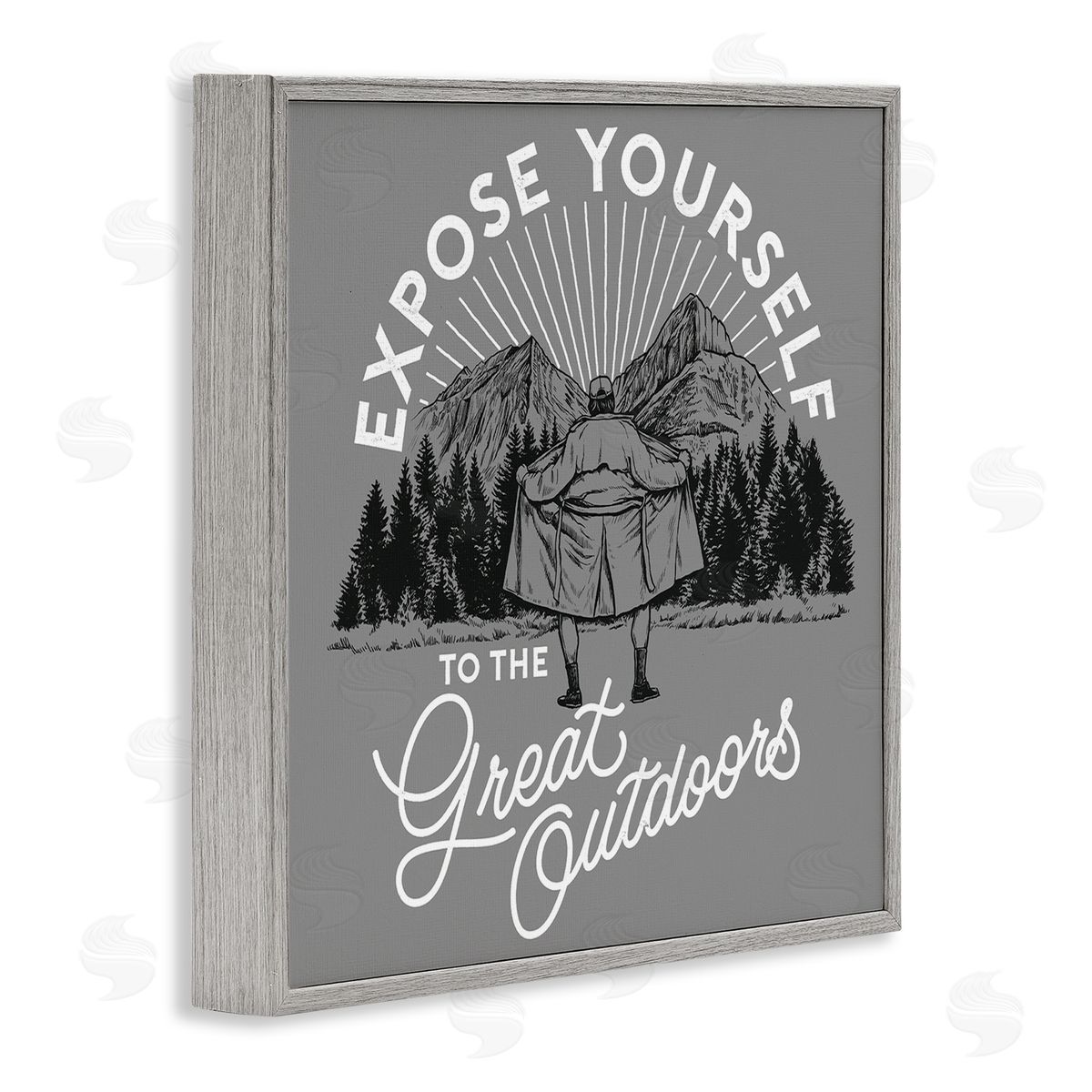 Expose Yourself Funny Grey Frame Print Wall Art, Home Decor by Jedco Brands, Inc.