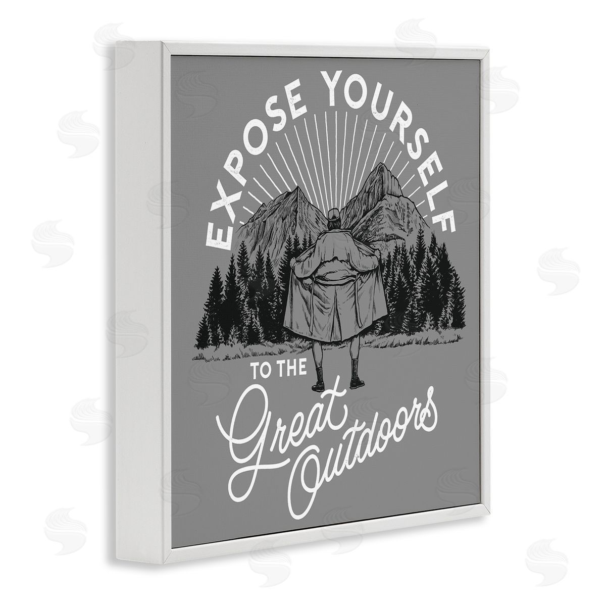 Expose Yourself Funny White Frame Print Wall Art, Home Decor by Jedco Brands, Inc.