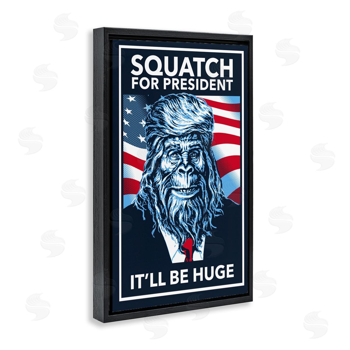 Funny Mythical President Black Floating Frame Canvas Wall Art, Home Decor by Jedco Brands, Inc.