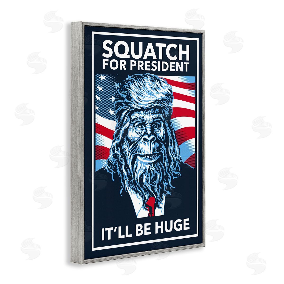 Funny Mythical President Grey Frame Print Wall Art, Home Decor by Jedco Brands, Inc.