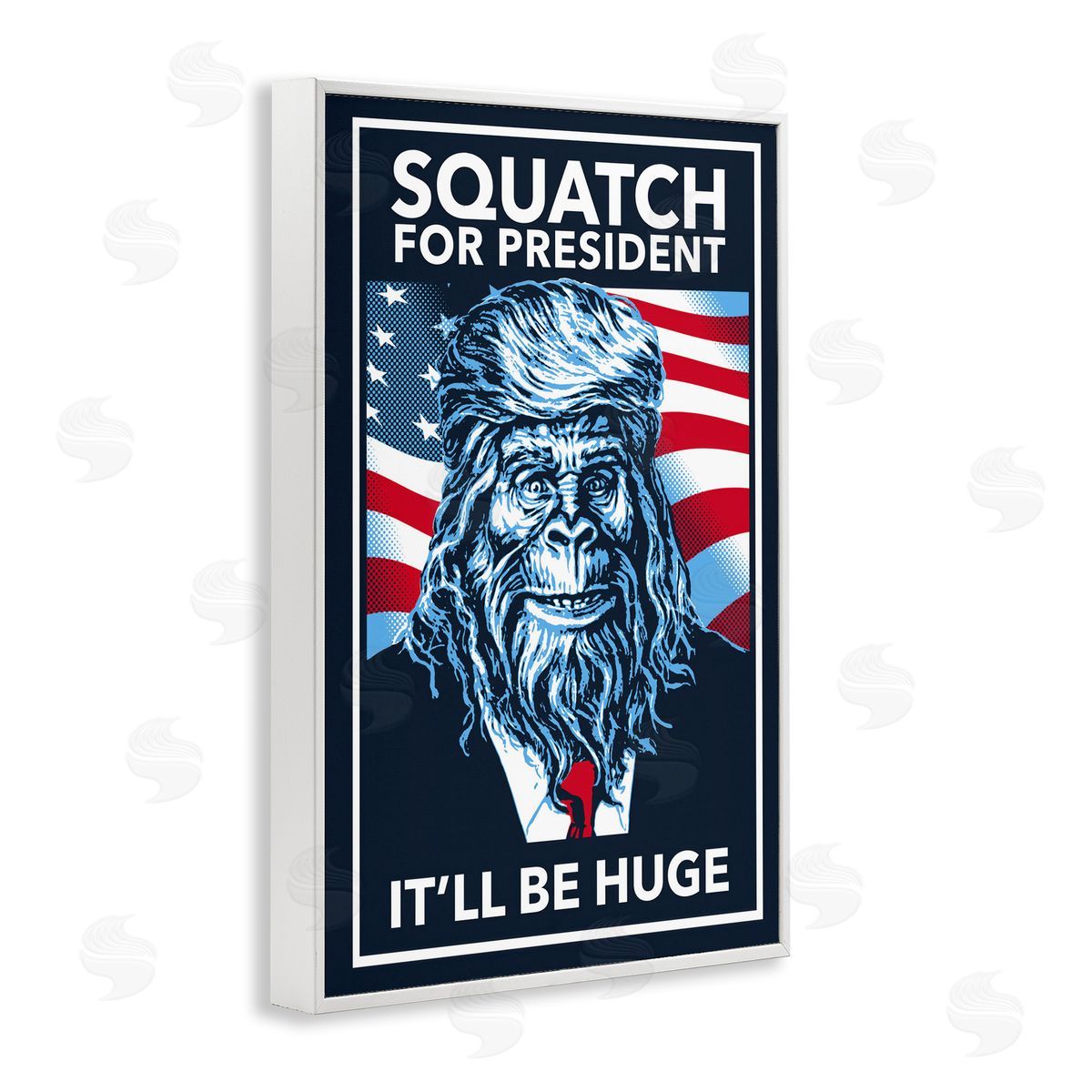 Funny Mythical President White Frame Print Wall Art, Home Decor by Jedco Brands, Inc.