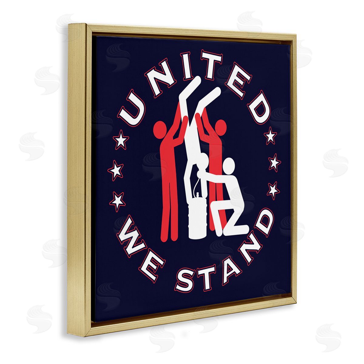 Jedco Brands Inc. Funny Keg Stand Gold Floating Frame Canvas Wall Art Print