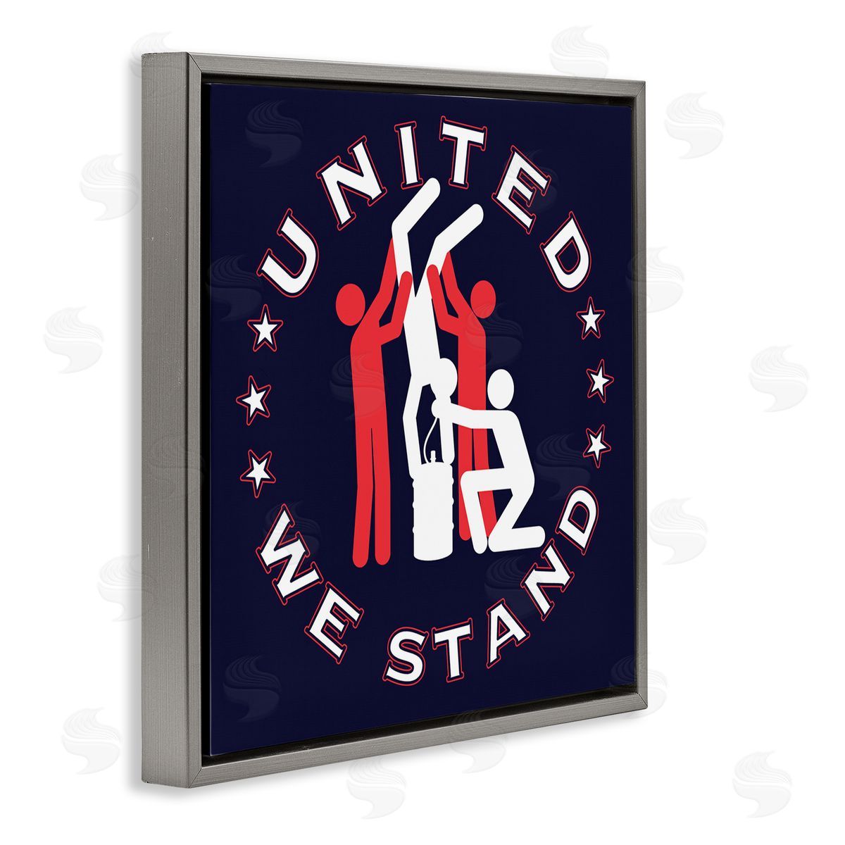 Jedco Brands Inc. Funny Keg Stand Gray Floating Frame Canvas Wall Art Print