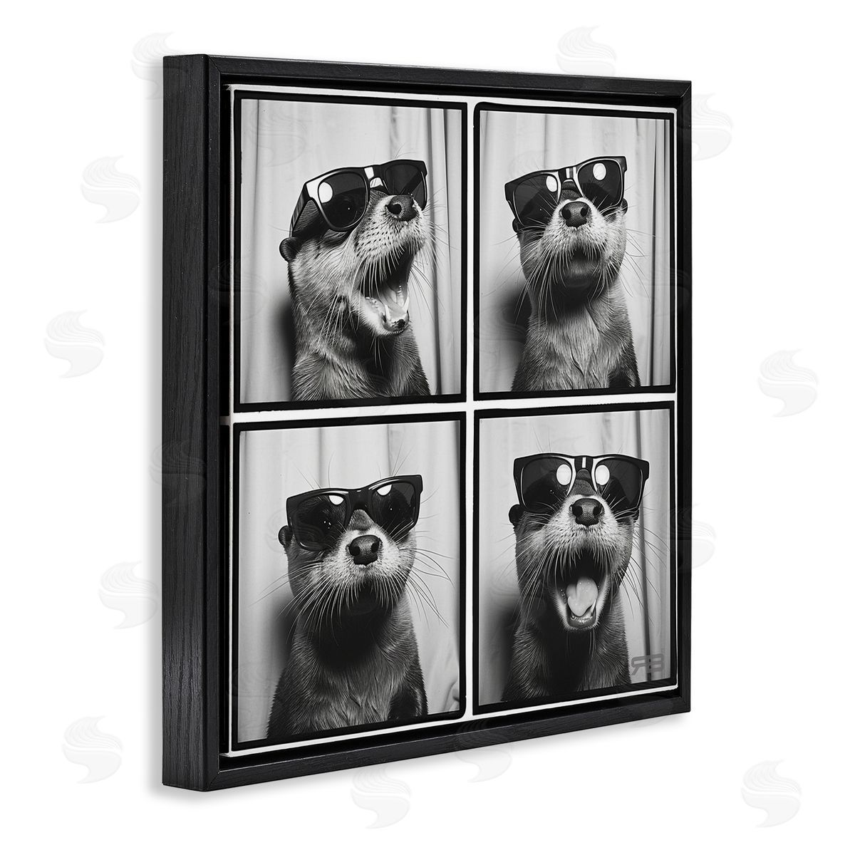 RB Fun Sunglasses Otter Black Floating Frame Canvas Wall Art Print