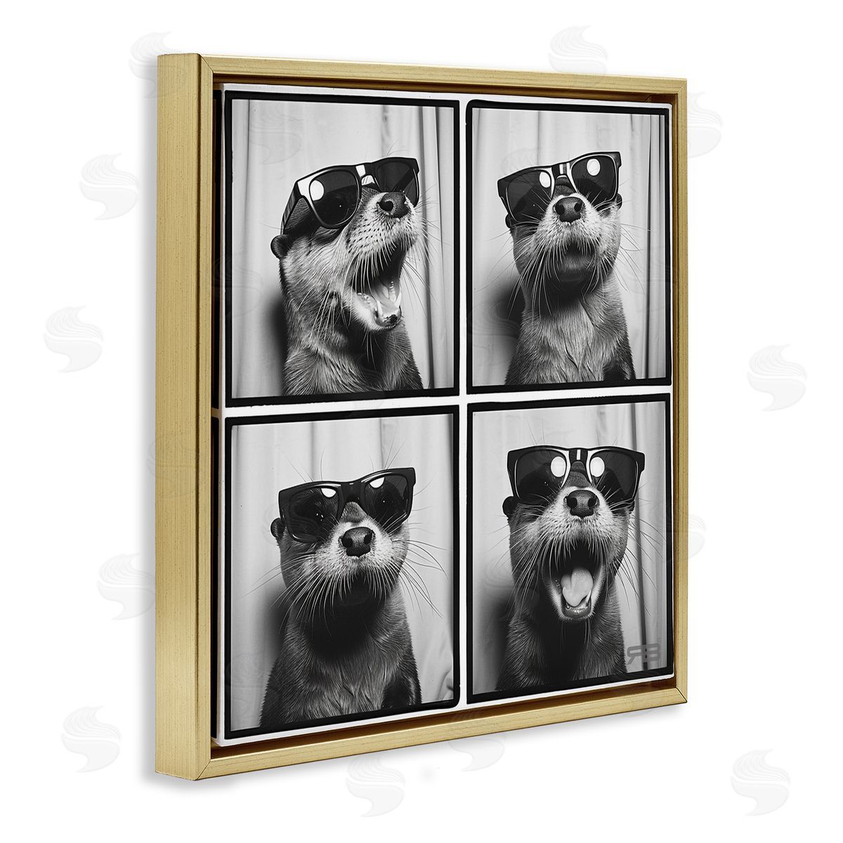 RB Fun Sunglasses Otter Gold Floating Frame Canvas Wall Art Print