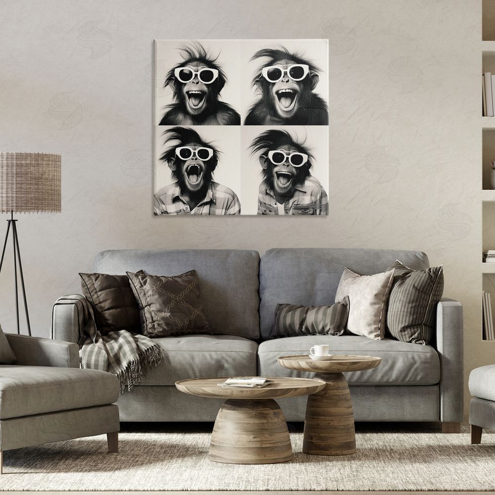 RB Fun Sunglasses Monkey Canvas Wall Art Print in Room