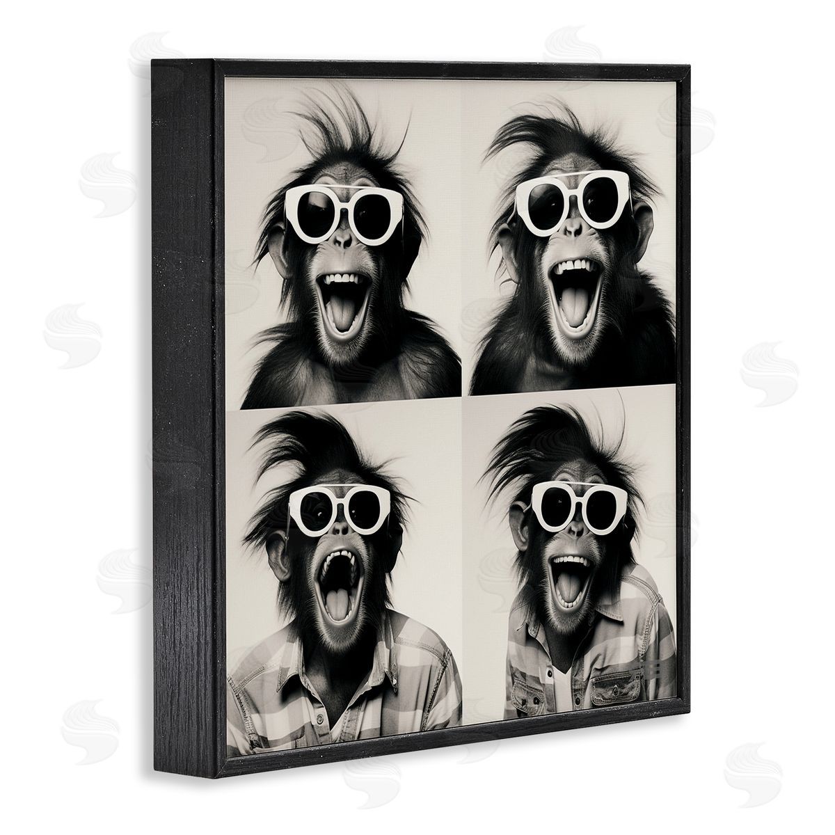 RB Fun Sunglasses Monkey Black Framed Giclee Wall Art Print