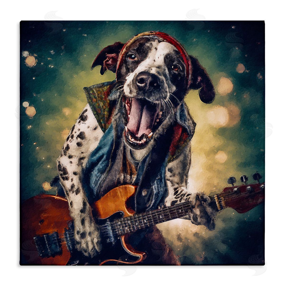 Sean Parnell Musician Dog Singing Canvas Wall Art Print