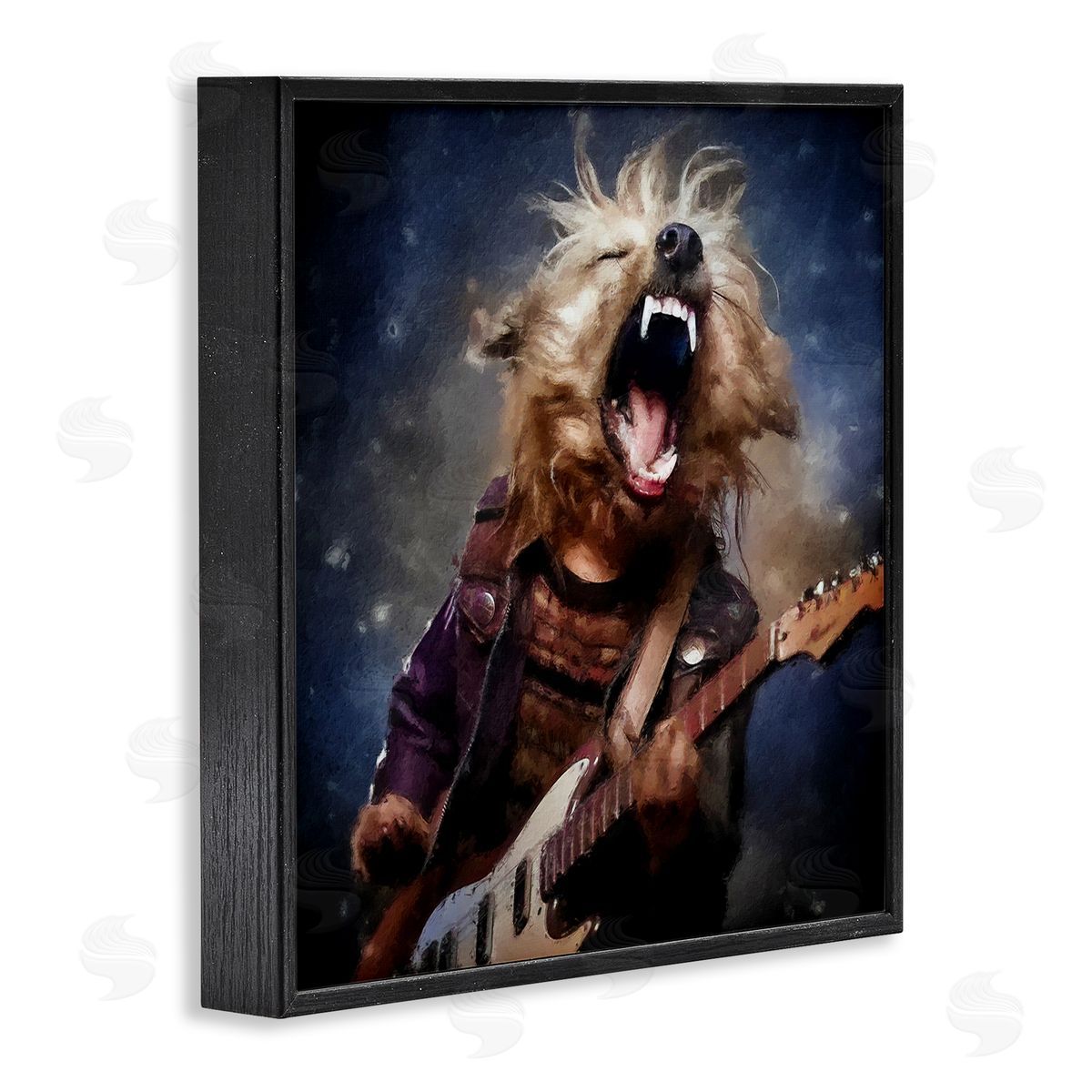 Sean Parnell Fun Musician Terrier Black Framed Giclee Wall Art Print
