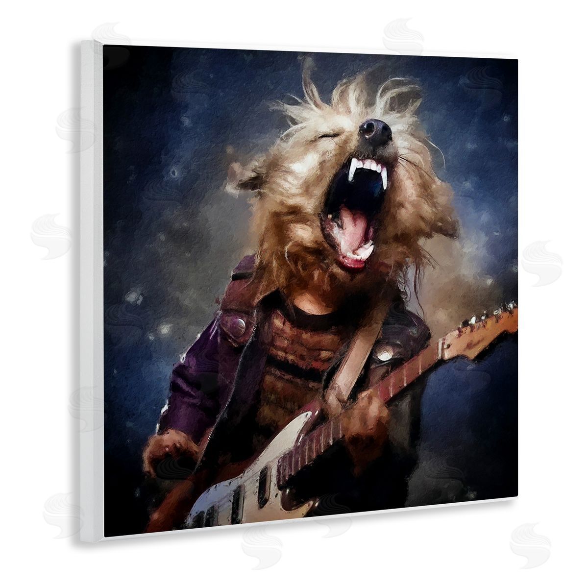 Sean Parnell Fun Musician Terrier Wooden Wall Plaque Art Print
