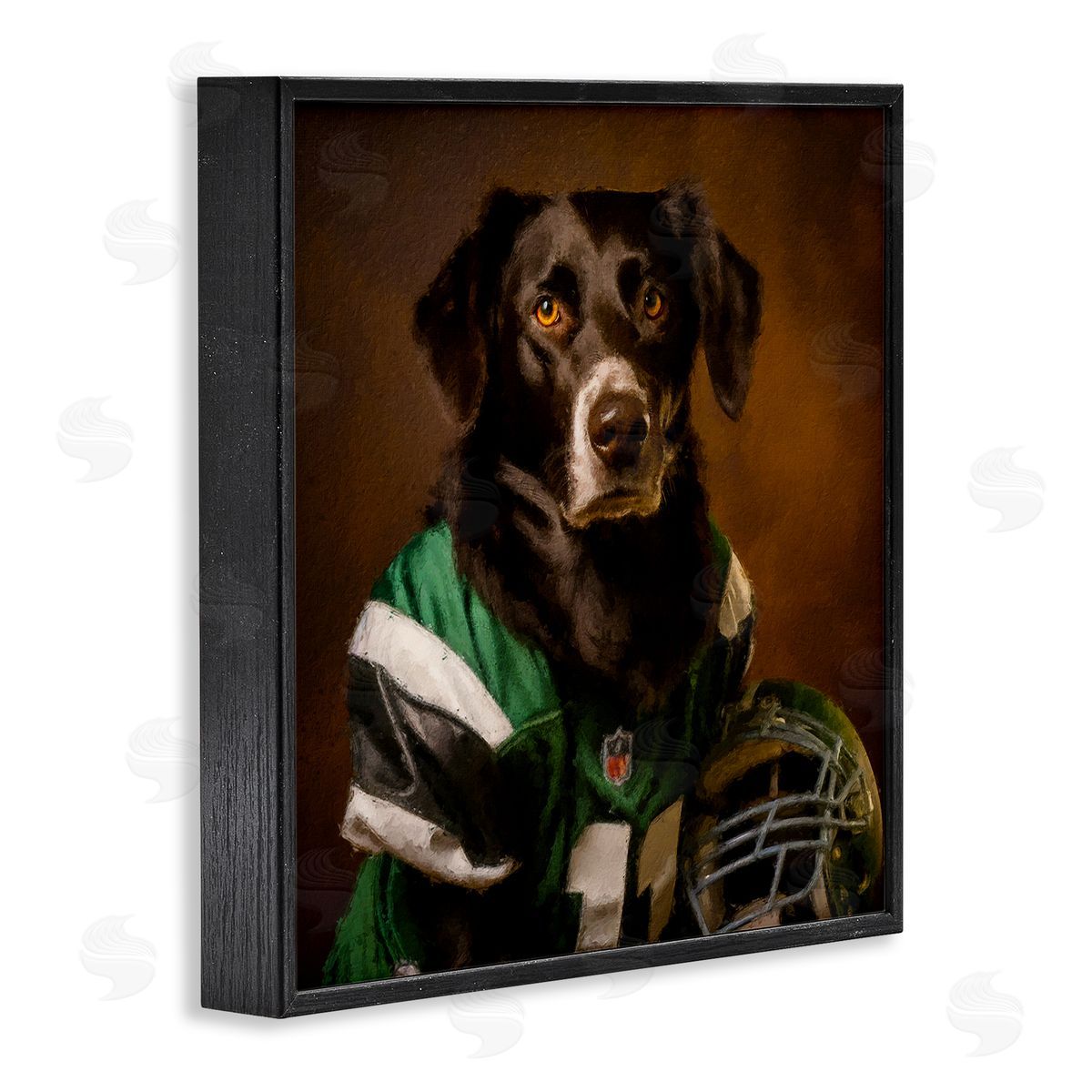 Sean Parnell Football Star Dog Black Framed Giclee Wall Art Print