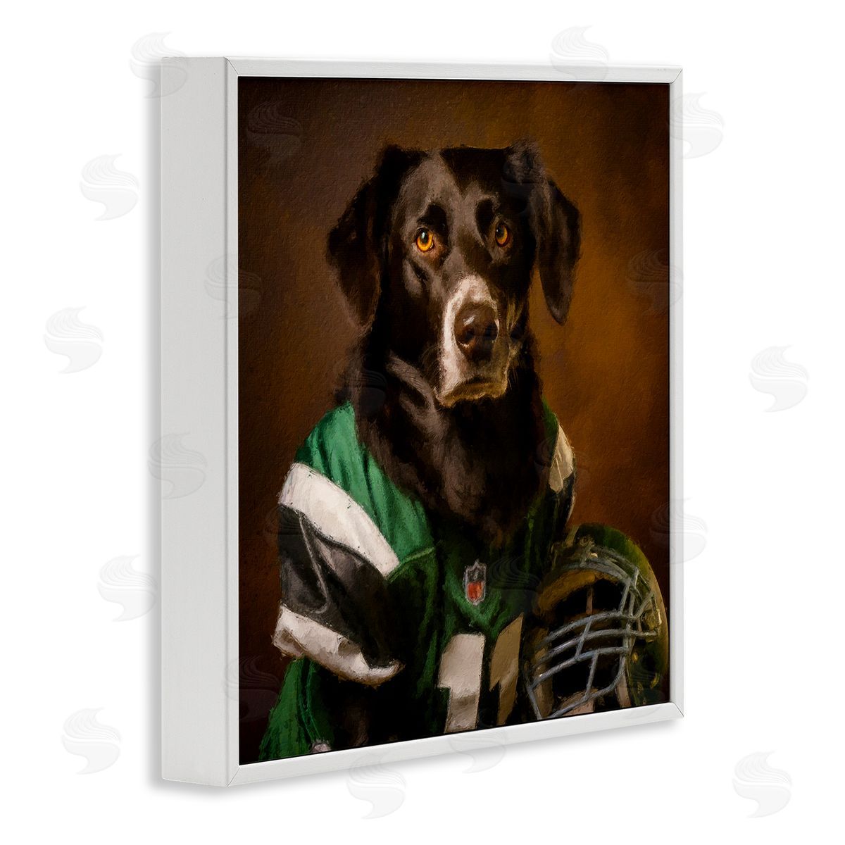 Sean Parnell Football Star Dog White Framed Giclee Wall Art Print