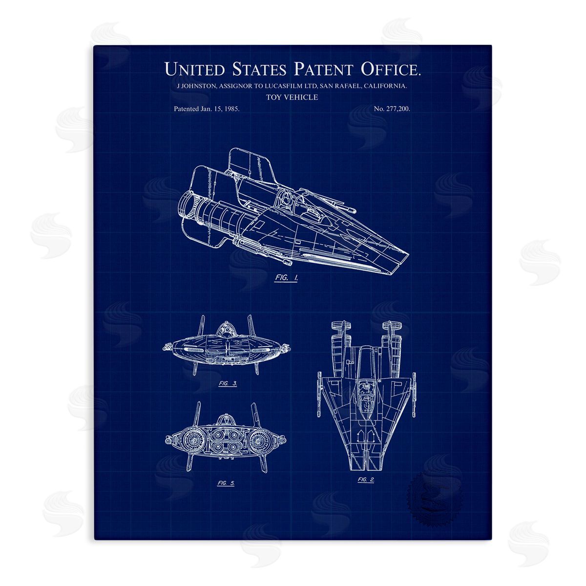 Toy Vehicle Blueprint Canvas Wall Art, Home Decor by Karl Hronek